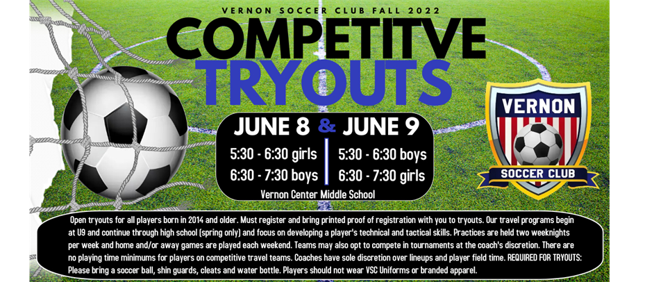 Fall 2022 Competitive Soccer Tryouts!
