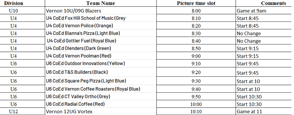 2025 Fall Picture Schedule